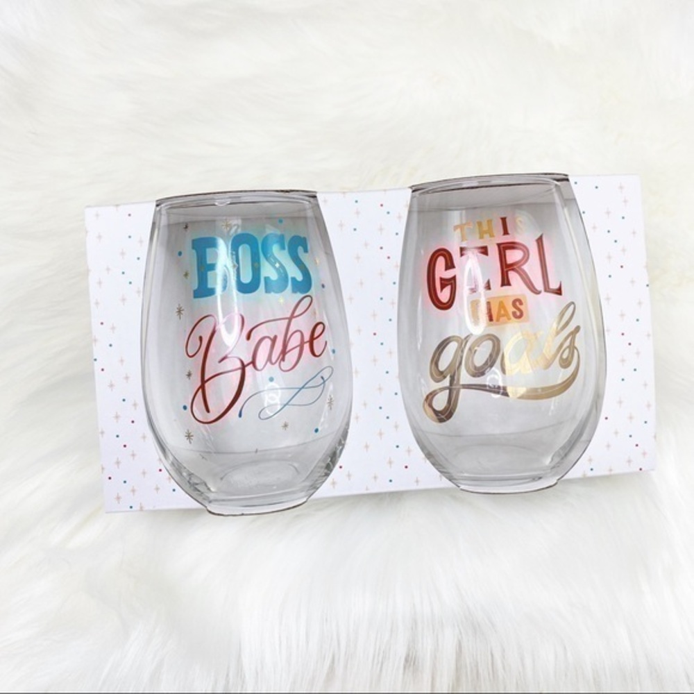 Girl boss wine glasses